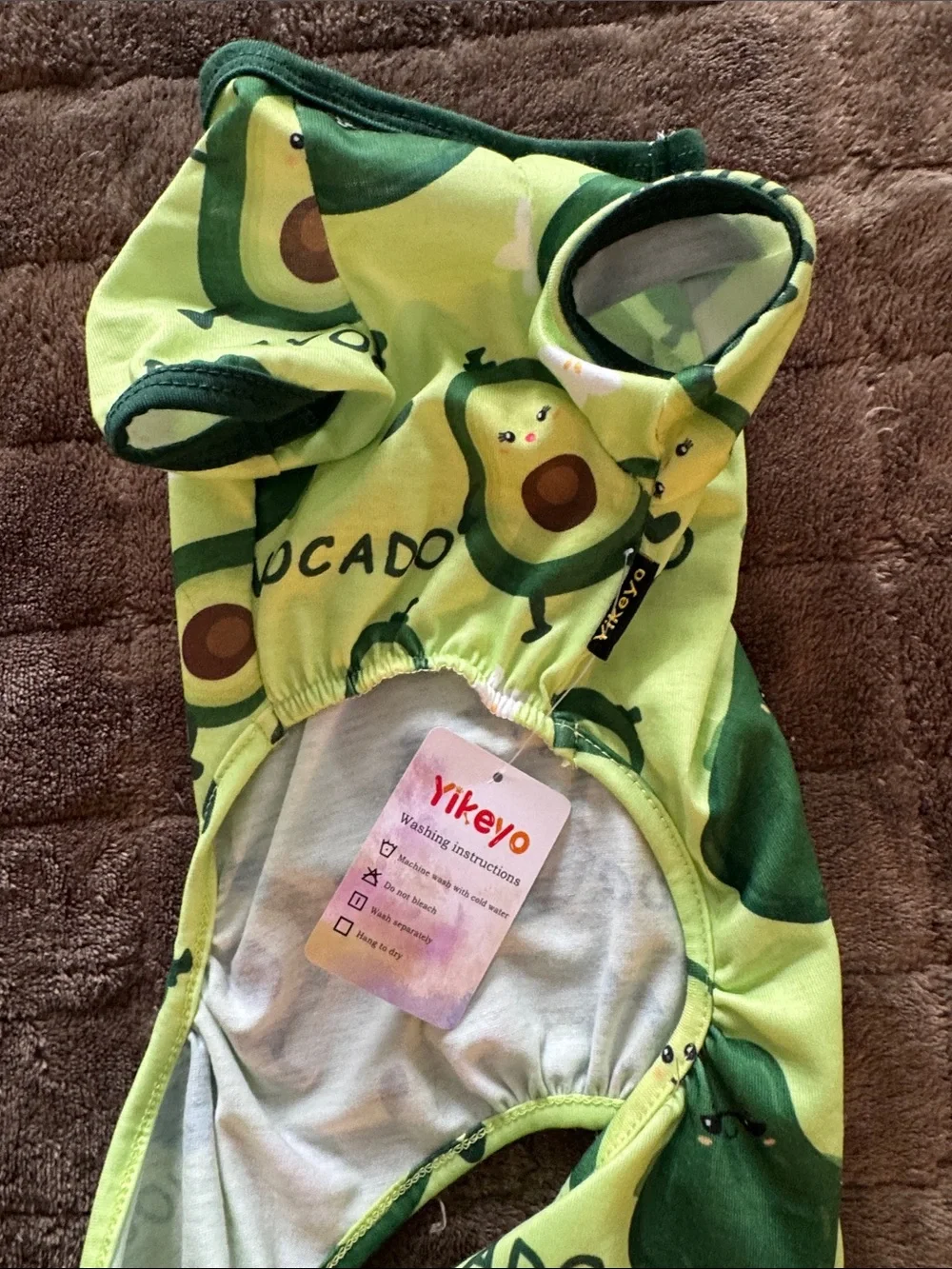 Avocado-Print Dog Pajama - Green